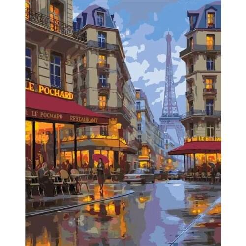 Digital painting art painting digital painting big painting king DIY home decoration painting city night view decoration paintin