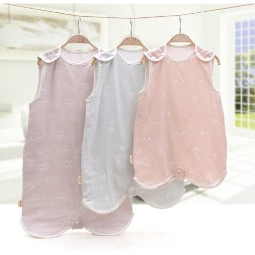 Spring Summer Unique Design Cool Sleeveless 3 Layer Gauze Baby Sleeping Bag Convenient Prevent Kicking Air Conditioning Quilt