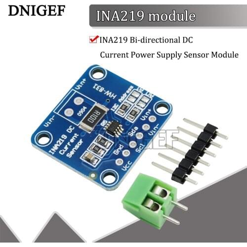 DNIGEF INA219 Bi-directional DC Current Power Supply Sensor DIY 3V-5V IIC I2C Breakout Module Power Monitoring Sensor Module