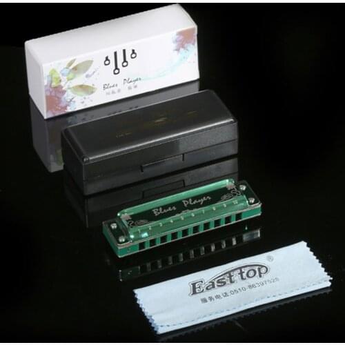 EASTTOP 10 Bores Blues Harp Harmonica Diatonic Professional Adult Beginners Children Kids Wind Musical Instruments Gifts