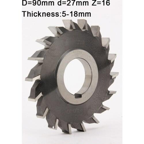 CNC milling cutter 90*5*6*8*10*12*14*16*18straight tooth mill three blade cutter slot milling cutter