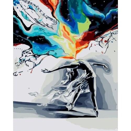 GATYZTORY Colorful ballet dancer DIY Painting By Numbers for Living Room Modern Home Wall Art Kitchen Wall Decor en Canvas