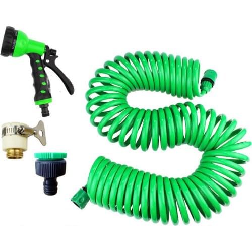 15m/30m Spring Tube Car Washing Expandable Flexible Water Hose Pipe with Spray Gun Garden Hose Flower Lawn Watering Irrigation