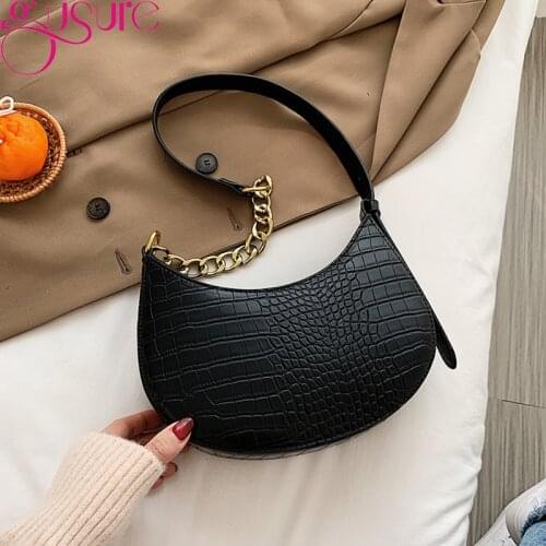 Gusure Stone Pattern Retro PU Leather Crossbody Bags For Women 2021 Small Shoulder Simple Bag Lady Phone Handbags and Purses