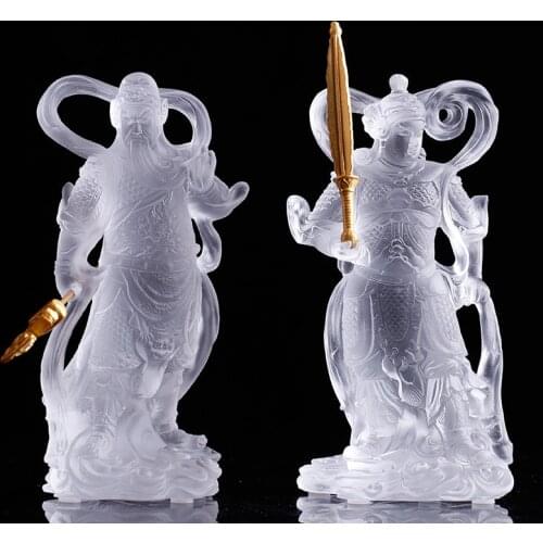 Ceramic Vivid Guangong Figure Statue Three Kindoms Loyalty Guanyu Gilding Home Decor Wealth Valiant God Fengshui Exorcise Evil