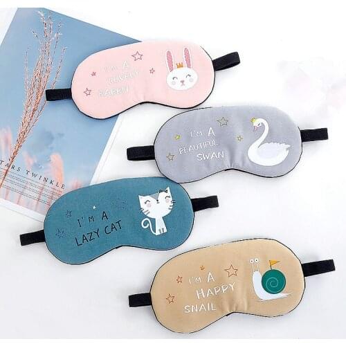 1pc Lovely Cartoon Sleeping Mask Eyepatch Eye Cover Cotton Creative for Eye Travel Relax Sleeping Aid Eye Patch Shading Eye Mask