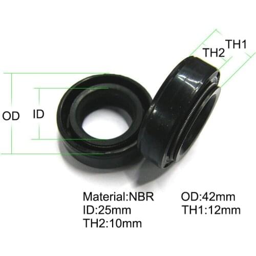 10pcs Shaft Oil Seal DC 25*42*10/12 Rubber Covered Double Lip With Double Garter Spring/Size:25mm*42*10mm*12mm