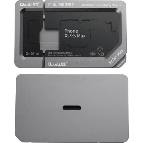 IP01 Metal Middle Layer Reballing Stencils Station for iPhone X/XS/XS Max Motherboard Middle Frame Planting Platform