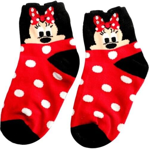 Cute Jacquard Mickey Minnie Cartoon Cotton Socks 2-12 Years Old Children Warm Socks Autumn Winter Socks