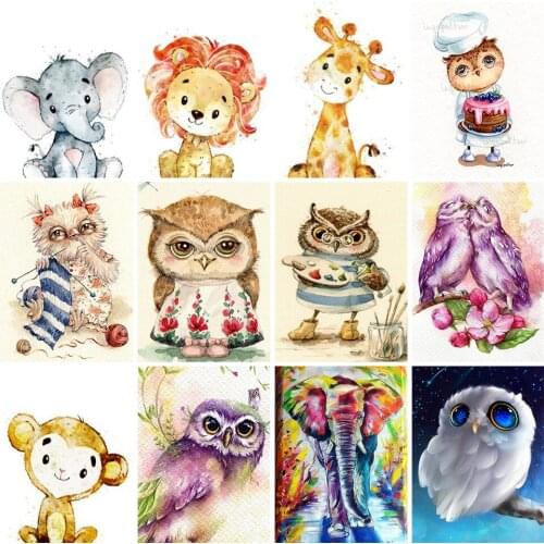 5D DIY Diamond Painting Cartoon Animal Cross Stitch Kit Full Diamond Embroidery Rhinestone Picture Mosaic Home Decoration Gift
