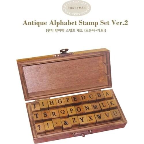 Uppercase Lowercase Wood Stamps DIY Wooden Rubber Stamp Rose Flower Letters Diary Craft Card Stamps Set For Scrapbooking