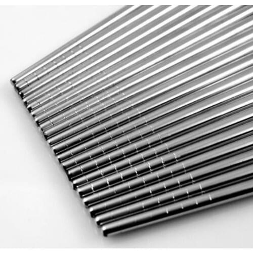 1 Pair Stainless Steel Chopsticks Laser Engraving Patterns Food Sticks Portable Reusable Chopstick Sushi Hashi