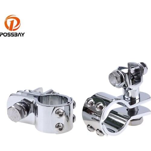 POSSBAY 1-1/4" 32mm Chrome Motorcycle Engine Guard Crash Bar Footrest Foot Pegs Mounts Clamps For Harley Touring