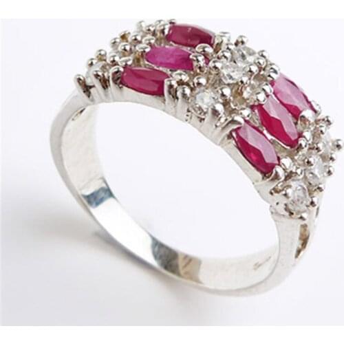 Size 7.5 Rings For Women Lady Wedding Engagement Zircon 925 Sterling Silver Lovers Round Finger Rings