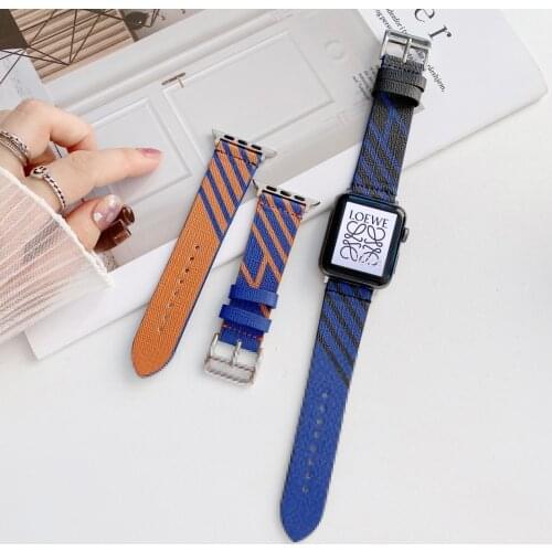 For Apple Watch Band 44mm 40mm 42mm 38mm Leather+Metal Mix Color Watch Strap for Apple Watch SE Series 6 5 4 3 Band Wristband