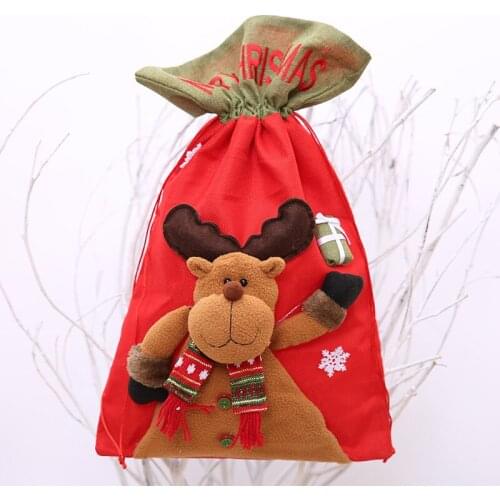 Christmas Wrapping Gift Bag Durable Cute Special Drawstring Bag for Christmas Party Supplies TS2 Party Holiday DIY Decorations