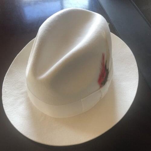 X055 Adult Jazz Top Hat 100% Wool British Fedora Hat Fashion Party Flat Top Hat Street-style Shooting Woolen Fashion Caps