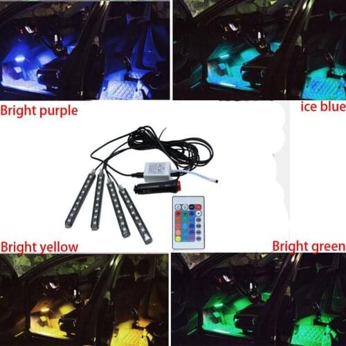 Universal car interior decoration lamp discharge atmosphere lamp sole atmosphere lamp colorful remote control 24 drive button