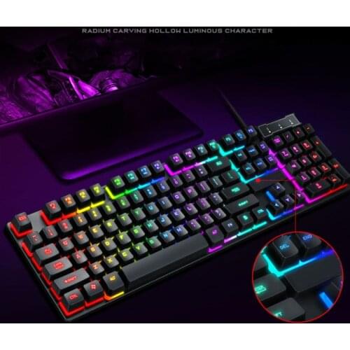 USB Wired Gaming Keyboard 104 Key Mechanical Feeling Gamer Keyboard for Computer M17F