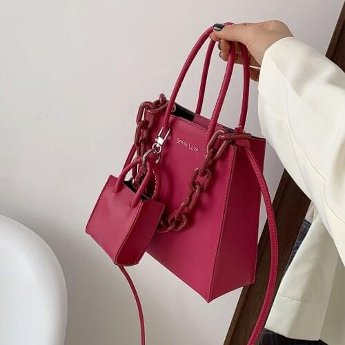 Women Shoulder Bag Female Crossbody Handbag Girl Bolsas pu Leather Composite 2 pcs Set Chain Bag