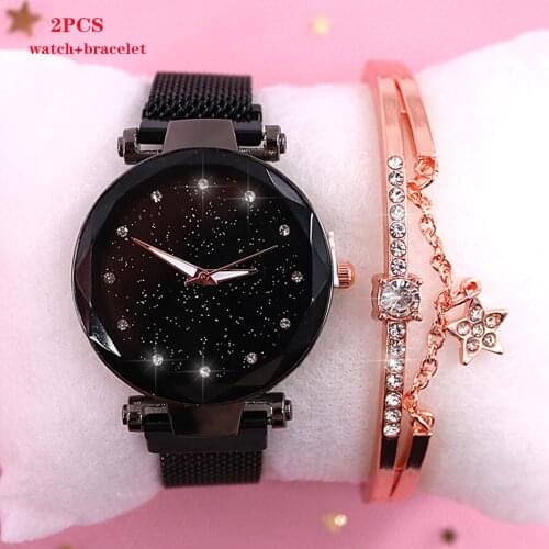 Women Bracelet Starry Sky Ladies Watch 2020 Fashion Luxury Women Watches With Bracelet Watch Ladies Wristwatches For Clock 2PCS