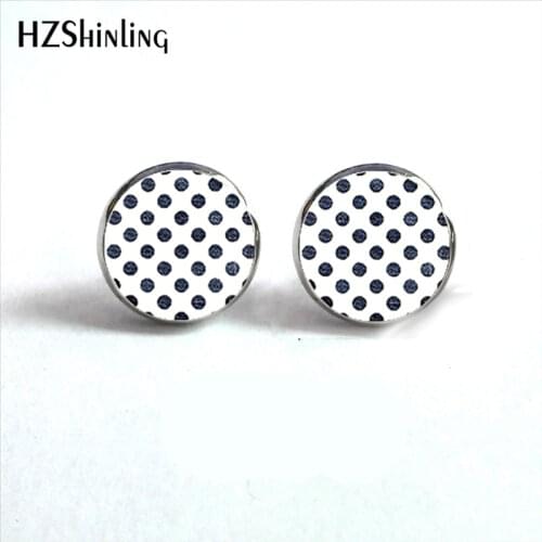 NES-0048 Polka Dot Earrings Colorful Dots Stud Earring Polka Dots Glass Dome Earrings For Women HZ4
