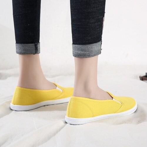 Plus Size 42 Women Sneakers Slip on Shoes Woman Flats Canvas Loafers Candy Color Casual Shoes Female White Shoes zapatos mujerL