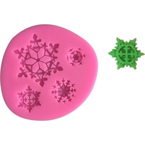 Liquid soft silicone cake sugar turning tool snowflake shape baking mold 15-18