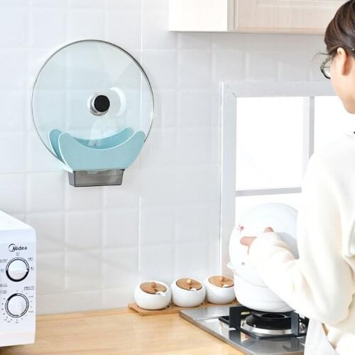 1 Pcs Sink Pot Cover Rack Non Perforated Wall Mounted Chopping Board Rack Modern Simple Wall Mounted Shelf Kitchen Utensils