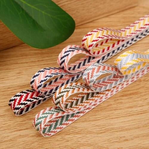 5 yards 10mm Double color Herringbone Pattern Ribbon for DIY Crafts Hair Accessories Handmade Materials Gift Box Ribbons
