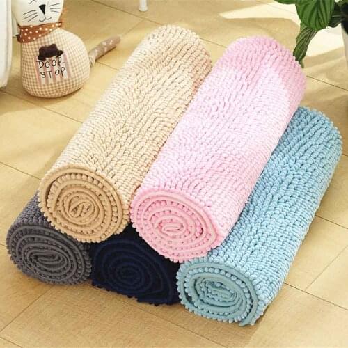 Chenille Bathroom Mat, Bathtub Floor Mat,Chenille Short Hair Absorbent Non-Slip Mat, Bedroom Bedside Carpet 50*120/140cm