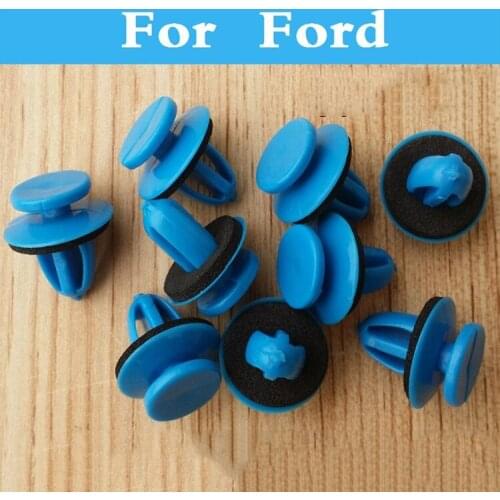 50pcs Car Bumper Fender Plastic Rivets Hole Blue For Ford Ecosport Escape Explorer Crown Victoria Everest Excursion Expedition