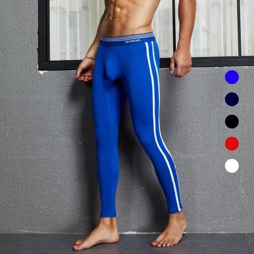 Free Shipping Mens Cotton Colorful Thermal Underwear Long John solid cotton Underpants Leggings Tights 5 Colors Choice