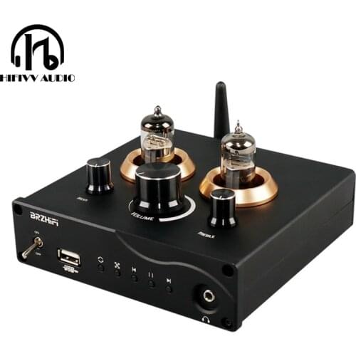 Bluetooth 5.0 Tube preamplifier 6J5 Valve Tube Preamp Bass Preamplifier Stereo Audio Headphone Amplifier USB DAC APTX