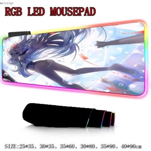 Mairuige Anime Game Large RGB Mouse Pad Black Stockings Sexy Ass Girl Lockedge Computer Desk Mat Non-slip Custom Fashion Coaster