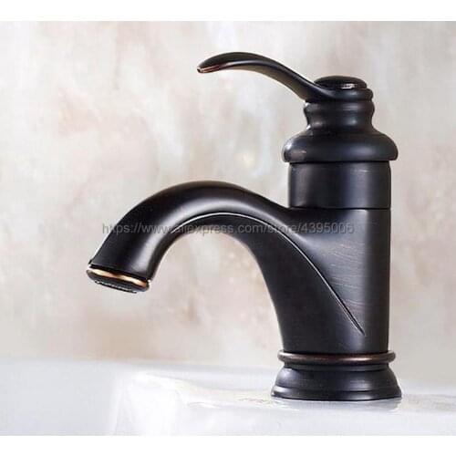 Oil Rubbed Bronze Deck Mount Bathroom Faucet Vanity Vessel Sinks Mixer Tap Cold And Hot Water Tap Bnf065