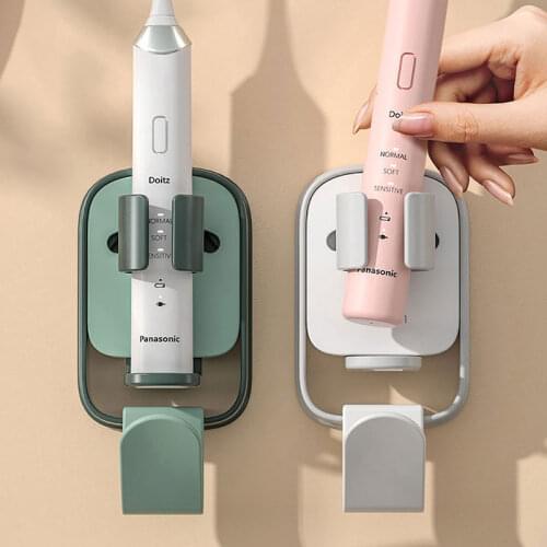 Bathroom Couples Electric Toothbrush Holder Free Punch Wall Hanging Mouthwash Cup Storage Rack Automatic Gravity Sensor Base