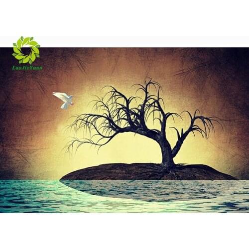 DIY diamond painting black tree landscape round diamond embroidery mosaic home decoration pattern handmade mosaic round crystal