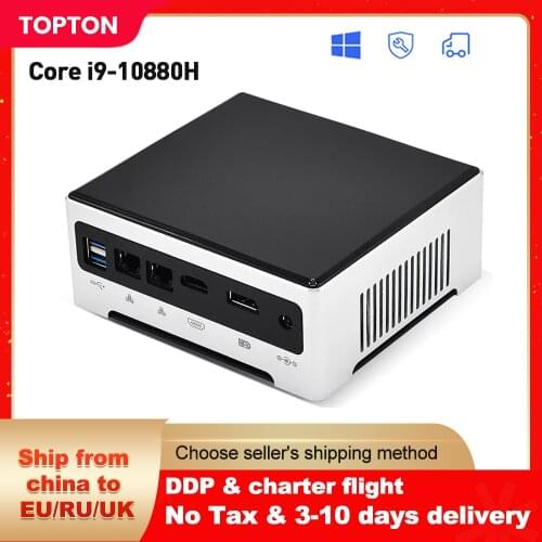 TOPTON 11th Gen Mini PC Gaming Computer Intel i7 1165G7 i9 10880H 2*DDR4 2*M.2 SSD 2*LAN Desktop Nuc Windows 10 Pro 4K TV Box
