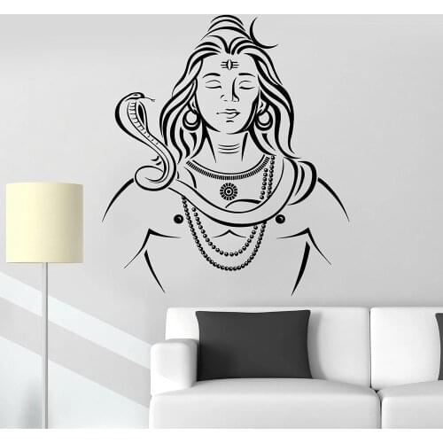 India God Religion Wall StickersFor Living Room Lord Shiva Hinduism Vinyl Wall Decal For Bathroom Bedroom Decor Accessories W485