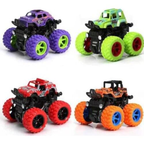 New Mini Inertial Off-Road SUV Vehicle Juguetes Carro Four-Wheel-Drive Plastic Children Toy Car Friction Stunt Car for Kids Boys