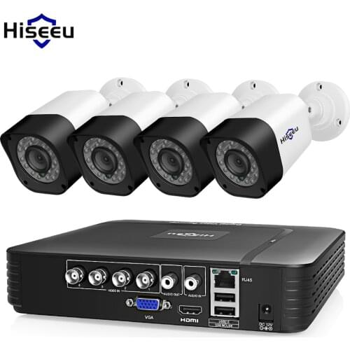 Hiseeu 4CH AHD CCTV Camera System 1.0MP 2MP IR Night Vision Indoor Outdoor Camera Home Security Video Surveillance system Kit