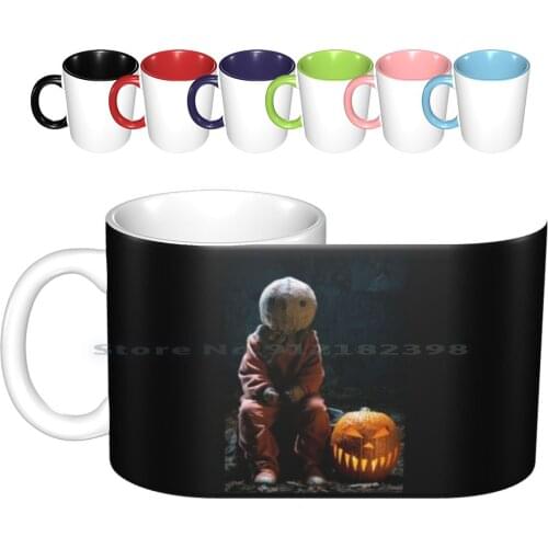 Sam Trick R Treat Ceramic Mugs Coffee Cups Milk Tea Mug Sam Trick R Treat Halloween Horror Pumpkin Pumpkins Jack O Lantern Jack