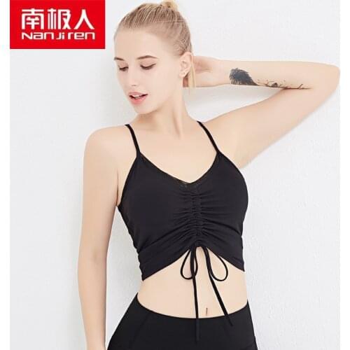 NANJIREN Lingerie Women Underwear Set One-Piece Wire Free Solid Color Push Up Wrinkle Seamless Breathable Nylon Sports Vest Bra