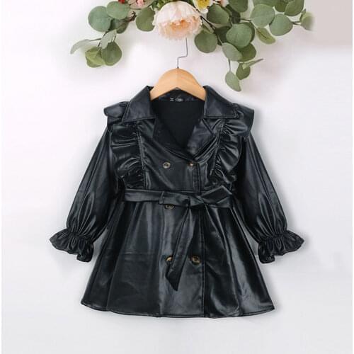 Leather Jacket Kids Spring Toddler Girls Clothes Fur Jackets For Girls Autumn Baby Coats Fashion Outerwear Windbreaker Clothes