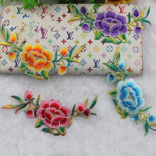 4Pcs 5X14.5cm Hot-fix Fashion Show Flower Garments Lace Applique Floral Motif Venise Lace Applique Accessory BD0459