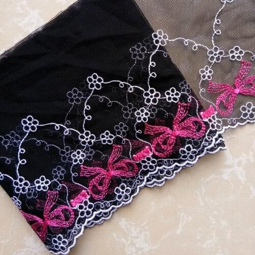 21Yards 12cm Wide Latest Tulle Lace Fabric Material Black Mesh Bows Ribbon Sewing Curtain Guipure Craft Supplies dentelle