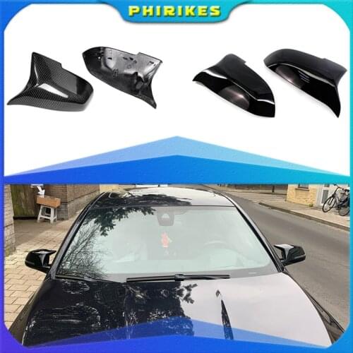 Rearview Mirror Covers for Bmw 5 Series F10 F11 Lci 2014-2017 Caps Replacement Side Rear-View Carbon Fiber Gloss Black