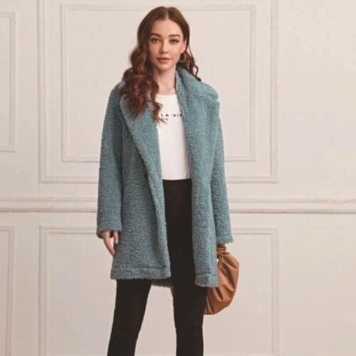Autumn Winter Thick Warm Coat Women 2020 Casual Loose Solid Long Teddy Coat Female Vintage Thick Faux Fur Jackets Coats