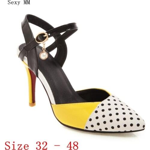 Summer Stiletto Ladies Pumps Women High Heel Shoes Woman High Heels Kitten Heels Plus Size 32 33 - 40 41 42 43 44 45 46 47 48